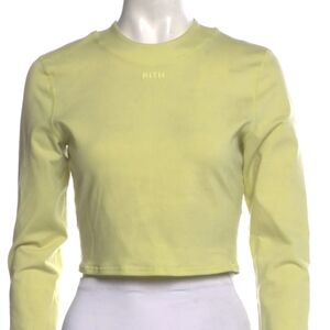 Kith Soft Yellow Long Sleeve Crop Top
